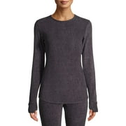 ClimateRight by Cuddl Duds Stretch Fleece Women's Long Sleeve Crew Neck Base Layer Top, Sizes XS to 4X