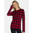 thumbnail image 1 of ClimateRight by Cuddl Duds Women's Warm Stretch Fleece Long Sleeve Crew Neck Thermal Base Layer Top, Sizes XS to 4X, 1 of 5