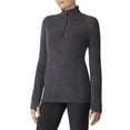 thumbnail image 1 of ClimateRight by Cuddl Duds Stretch Fleece Women's Long Sleeve Mock with Half Zip Base Layer Top, Sizes XS to 4X, 1 of 6