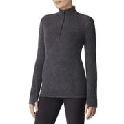 ClimateRight by Cuddl Duds Stretch Fleece Women's Long Sleeve Mock with Half Zip Base Layer Top, Sizes XS to 4X
