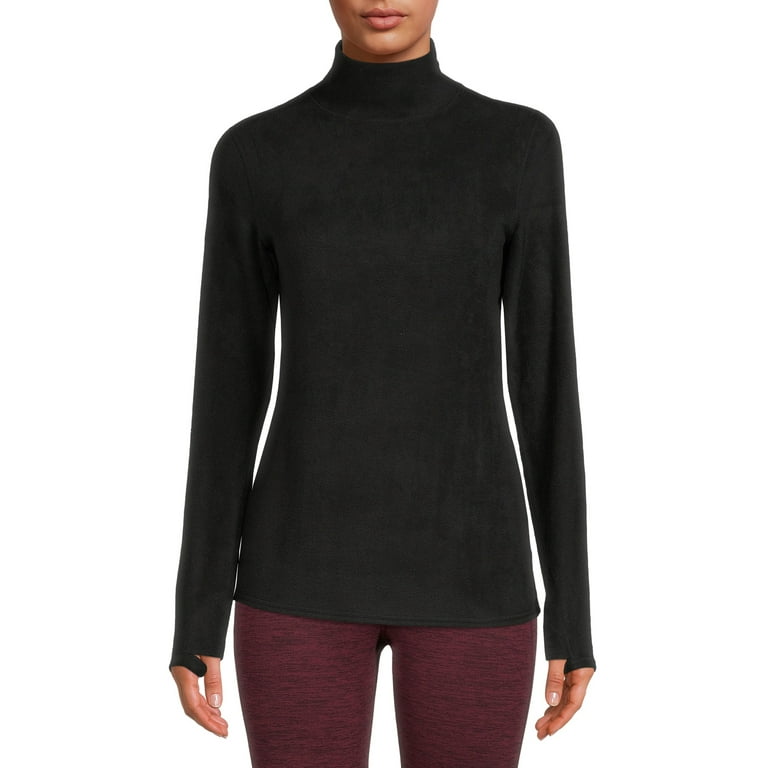 ClimateRight by Cuddl Duds Stretch Fleece Women's Long Sleeve Turtleneck  Base Layer Top, Sizes XS to 4XL 