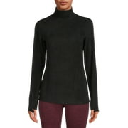 ClimateRight by Cuddl Duds Stretch Fleece Women's Long Sleeve Turtleneck Base Layer Top, Sizes XS to 4X
