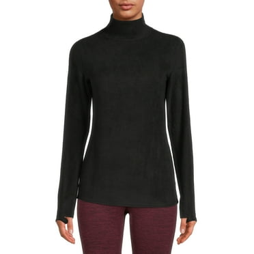 ClimateRight by Cuddl Duds Stretch Fleece Women's Long Sleeve Turtleneck Base Layer Top, Sizes XS to 4X