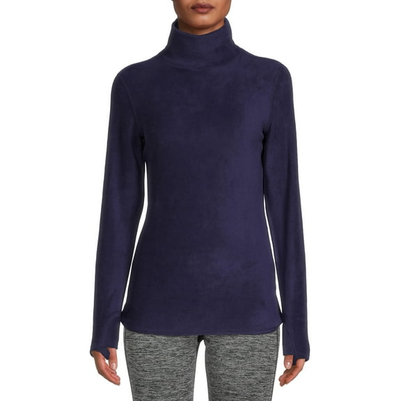 ClimateRight by Cuddl Duds Stretch Fleece Women's Long Sleeve Turtleneck Base Layer Top, Sizes XS to 4X