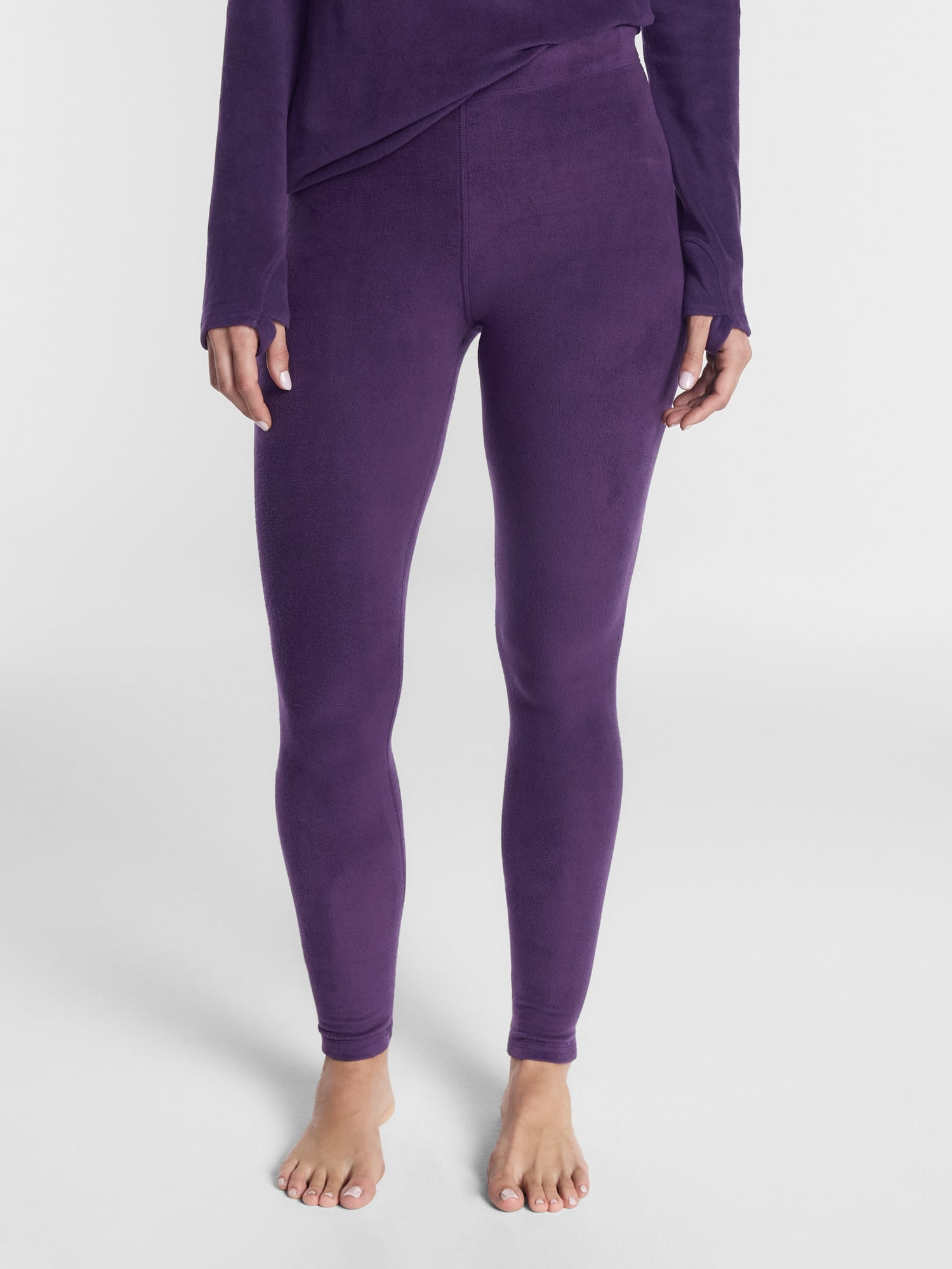 ClimateRight by Cuddl Duds Stretch Fleece Women's Mild Natural Rise Base Layer Thermal Legging, Sizes XS to 4X