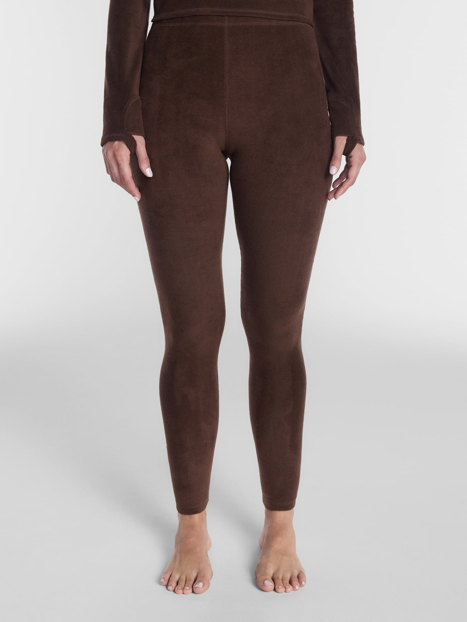 ClimateRight by Cuddl Duds Stretch Fleece Women's Mild Natural Rise Base Layer Thermal Legging, Sizes XS to 4X