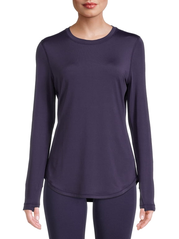 ClimateRight by Cuddl Duds Long Sleeve Crew Neck Base Layer Thermal Underscrub Top