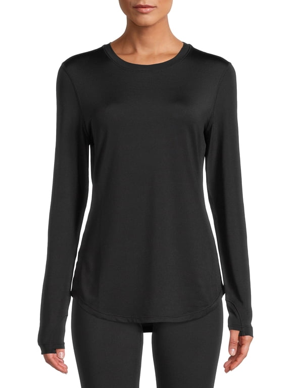 ClimateRight by Cuddl Duds Long Sleeve Crew Neck Base Layer Thermal Underscrub Top