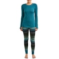 thumbnail image 1 of ClimateRight by Cuddl Duds Women's 2-Piece Brushed Comfort Warm Long Underwear Top and Legging Set (AE), 1 of 3