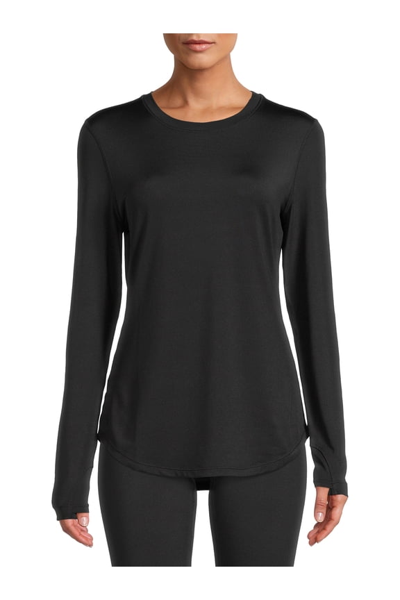 ClimateRight by Cuddl Duds Long Sleeve Crew Neck Base Layer Thermal Underscrub Top