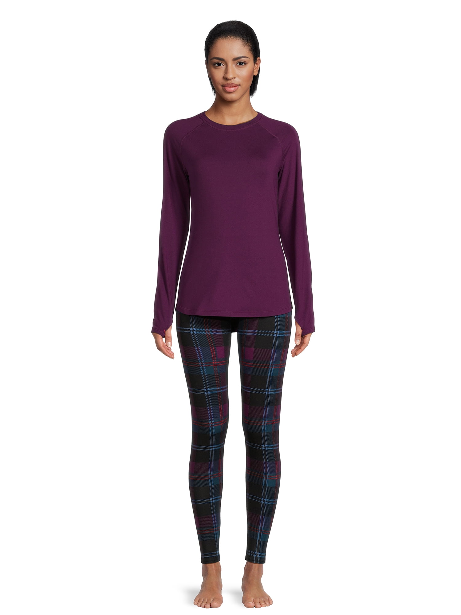 ClimateRight by Cuddl Duds Women's Base Layer Jersey Thermal Top and  Leggings Set, 2-Piece, Sizes XS-XXL 