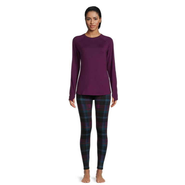 ClimateRight by Cuddl Duds Women's Base Layer Jersey Thermal Top and  Leggings Set, 2-Piece, Sizes XS-XXL 