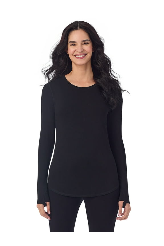 ClimateRight by Cuddl Duds Women’s Essential Base Layer Livaeco Jersey Long Sleeve Crewneck Top