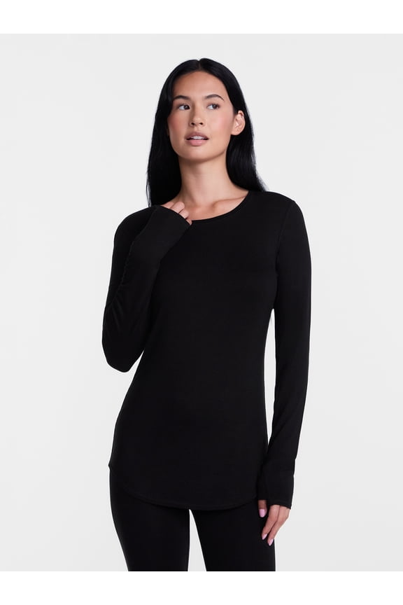 ClimateRight by Cuddl Duds Women’s Essential Base Layer Livaeco Jersey Long Sleeve Crewneck Top