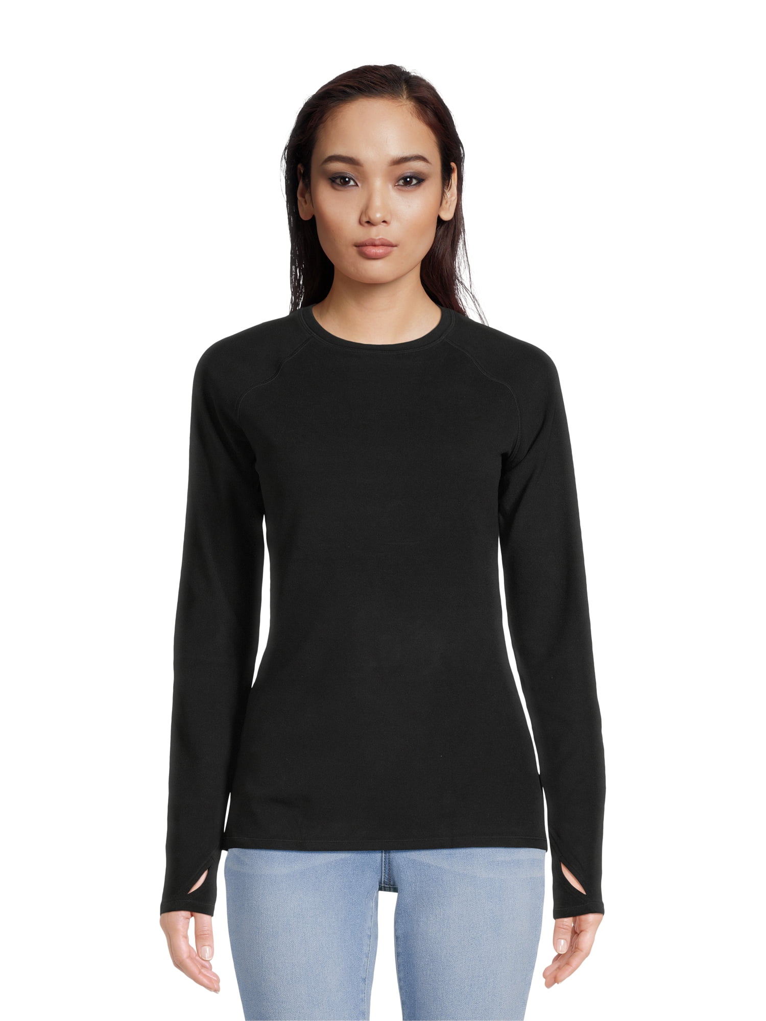 ClimateRight by Cuddl Duds Women’s Flannel Fleece Long Sleeve Crew Neck