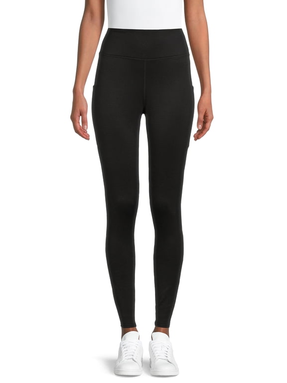 ClimateRight by Cuddl Duds Women's Grid Warmth High Waisted Thermal Leggings