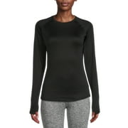 ClimateRight by Cuddl Duds Women's Grid Warmth Long Underwear Crewneck Thermal Top