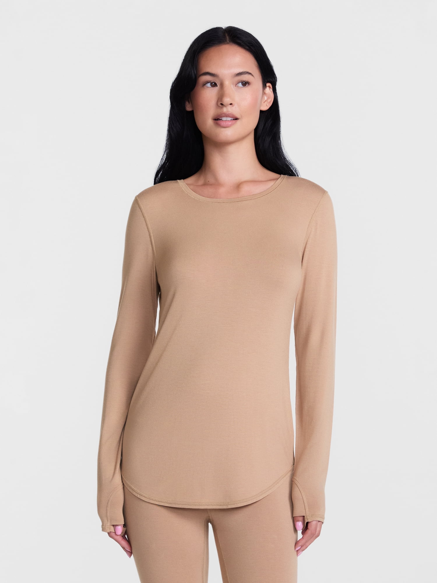 ClimateRight by Cuddl Duds Women’s Mild Essential Base Layer Livaeco Jersey Long Sleeve Crewneck Thermal Top, Sizes XS-4X
