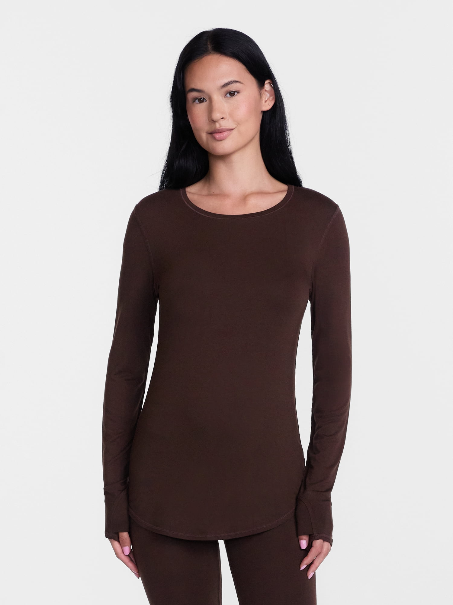 ClimateRight by Cuddl Duds Women’s Mild Essential Base Layer Livaeco Jersey Long Sleeve Crewneck Thermal Top, Sizes XS-4X