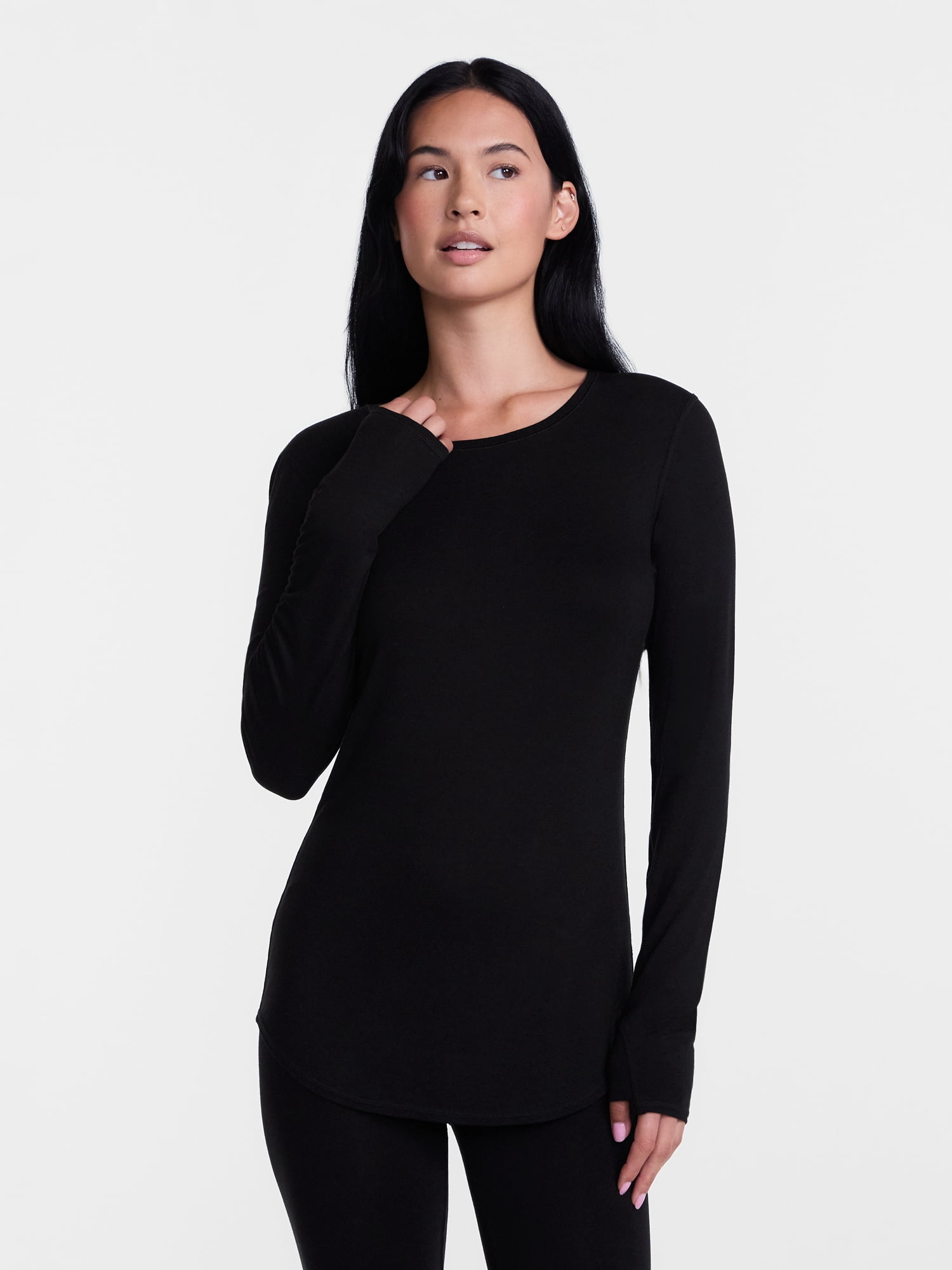 ClimateRight by Cuddl Duds Women’s Mild Essential Base Layer Livaeco Jersey Long Sleeve Crewneck Thermal Top, Sizes XS-4X