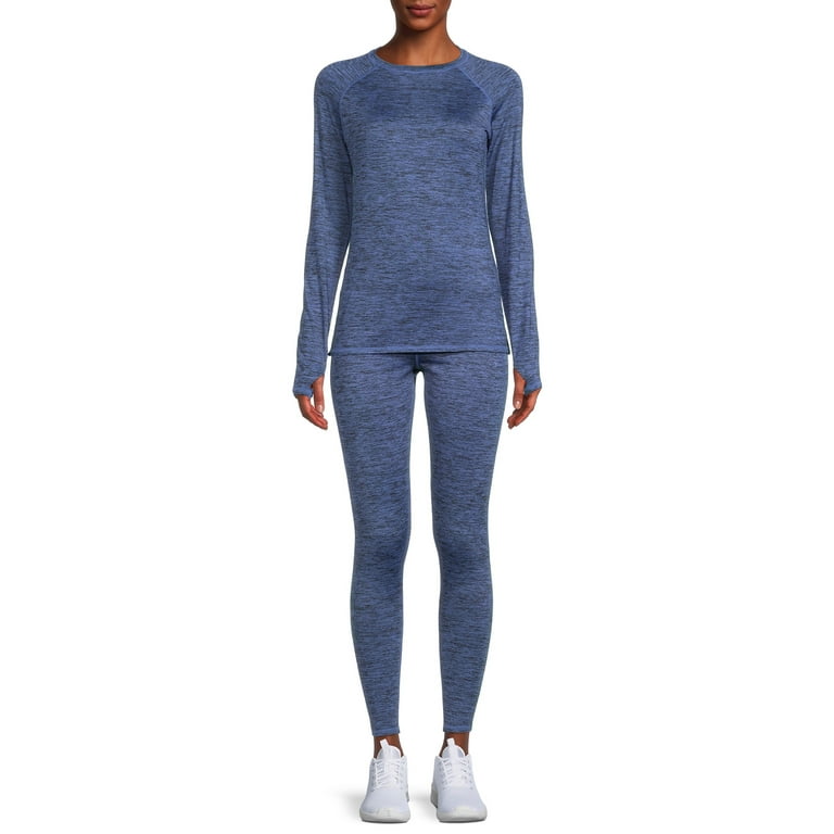 ClimateRight by Cuddl Duds Women's Plush Warmth Base Layer Thermal Top and  Leggings, 2-Piece Set 