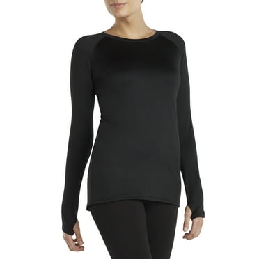 ClimateRight by Cuddl Duds Women's Plush Warmth Crew Neck Base Layer Top, Sizes XS to 4X