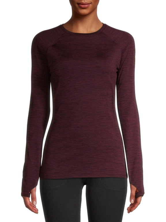 ClimateRight by Cuddl Duds Women's Warm Plush Warmth Crew Neck Base Layer Thermal Top, Sizes XS to 4X