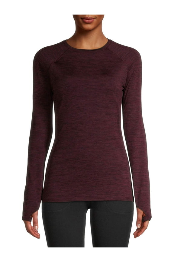ClimateRight by Cuddl Duds Women's Plush Warmth Crew Neck Base Layer Top, Sizes XS to 4X