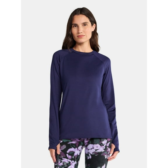 ClimateRight by Cuddl Duds Women's Plush Warmth Crew Neck Base Layer Top, Sizes XS to 4X