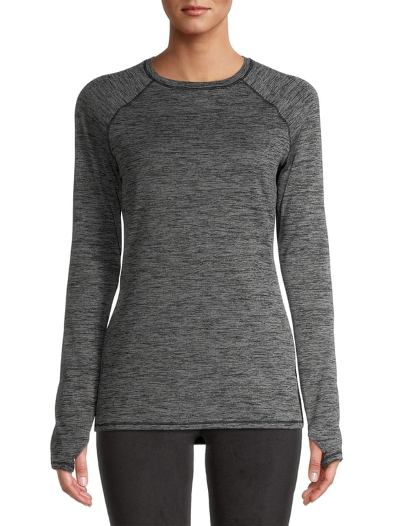 ClimateRight by Cuddl Duds Women's Warm Plush Warmth Crew Neck Base Layer Thermal Top, Sizes XS to 4X