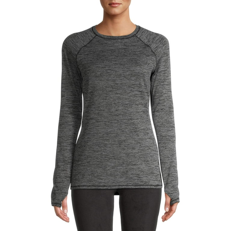 ClimateRight by Cuddl Duds Women's Plush Warmth Crew Neck Base Layer Top,  Sizes XS to 4X