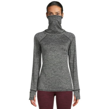 ClimateRight by Cuddl Duds Women's Plush Warmth Detachable Gaiter Base Layer Top, Sizes XS to 4X