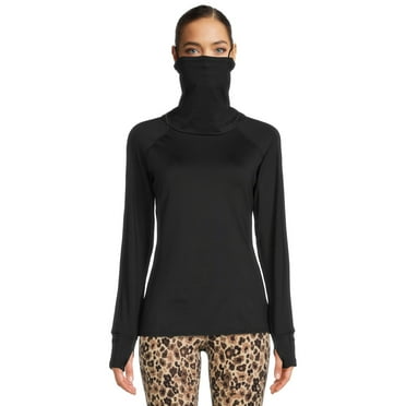 ClimateRight by Cuddl Duds Women's Plush Warmth Detachable Gaiter Base Layer Top, Sizes XS to 4X