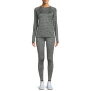 ClimateRight by Cuddl Duds Women's Plush Warmth Long Sleeve Crew & Legging Base Layer Set, Sizes XS to 4X