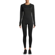 ClimateRight by Cuddl Duds Womens Plush Warmth Long Sleeve Crew & Legging Base Layer Set, Sizes XS to 4X