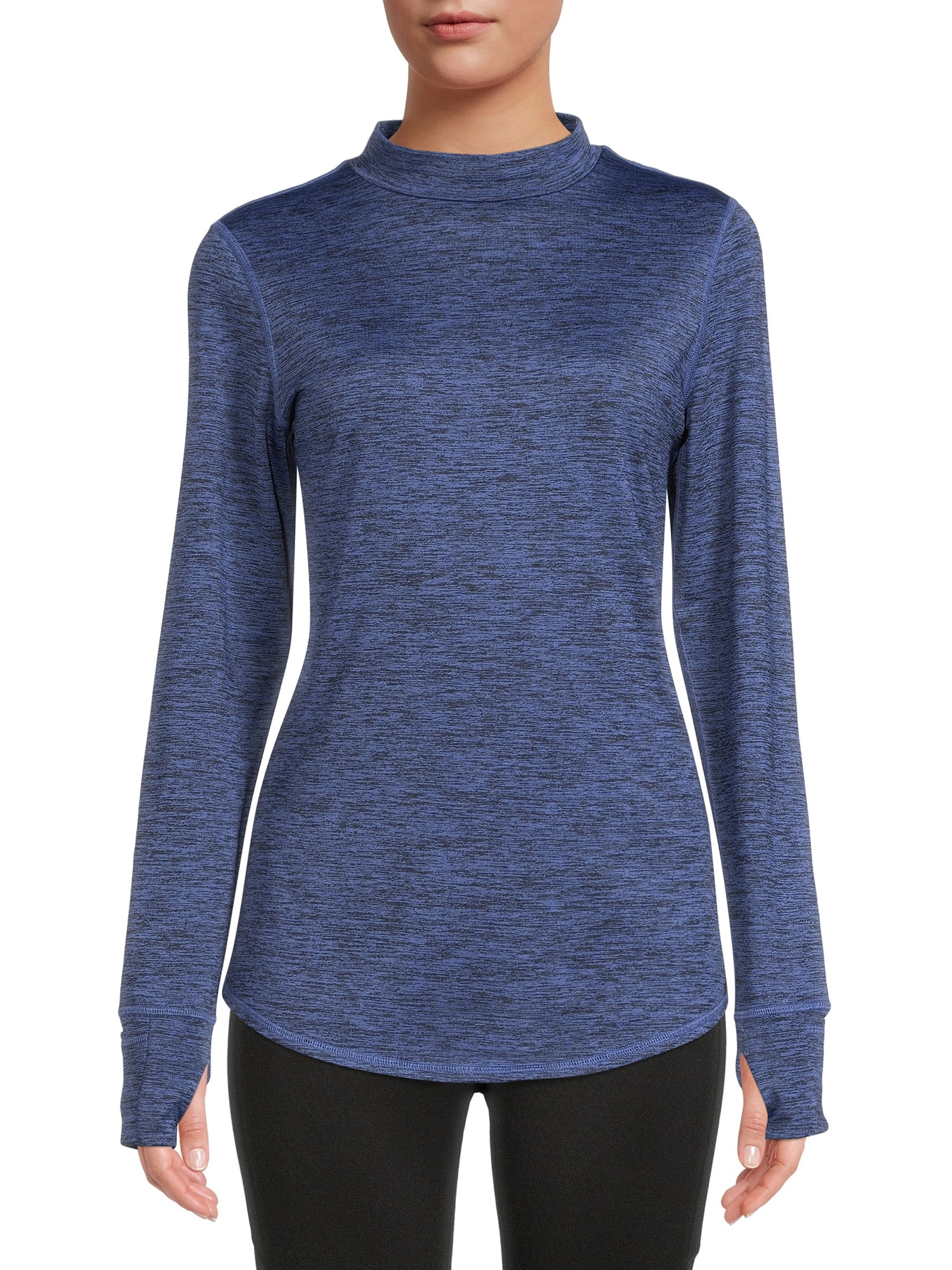 Cuddl Duds ClimateRight Women Plush Warmth Long Sleeve Crew Blue