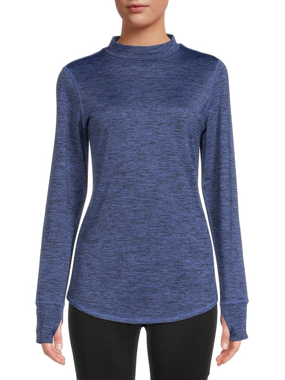 ClimateRight by Cuddl Duds Women's Warm Plush Warmth Mock Neck Base Layer Thermal Top, Sizes XS to 4X