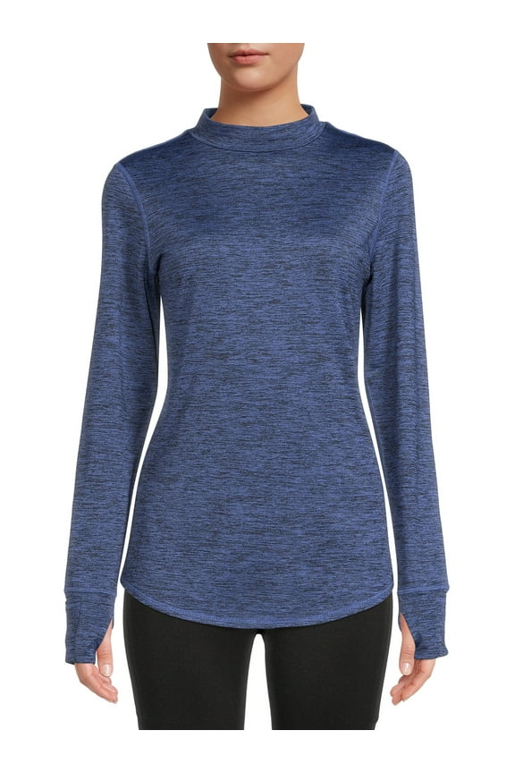 ClimateRight by Cuddl Duds Women's Plush Warmth Mock Neck Base Layer Top, Sizes XS to 4X