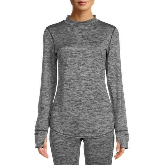ClimateRight by Cuddl Duds Women's Plush Warmth Mock Neck Base Layer Top, Sizes XS to 4X