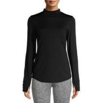 ClimateRight by Cuddl Duds Women's Plush Warmth Mock Neck Base Layer Top, Sizes XS to XXL