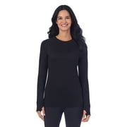 ClimateRight by Cuddl Duds Women's Pure Warmth Long Raglan Sleeve Crew Neck Base Layer Top, Sizes XS to XXL