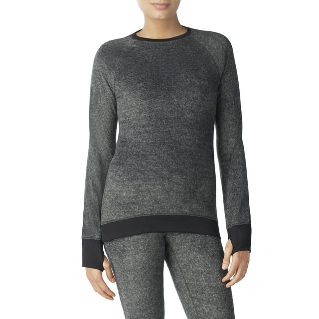 ClimateRight by Cuddl Duds Women's Reversible Minky Long Underwear Crew