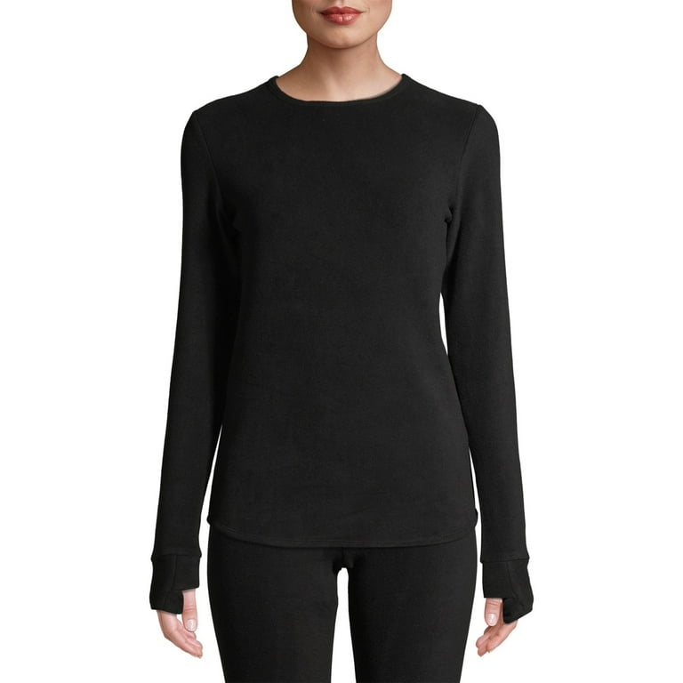 Women's Heattech Ultra Warm Crew Neck Long-Sleeve T-Shirt with Moisture-Wicking | Black | 2XL | Uniqlo US