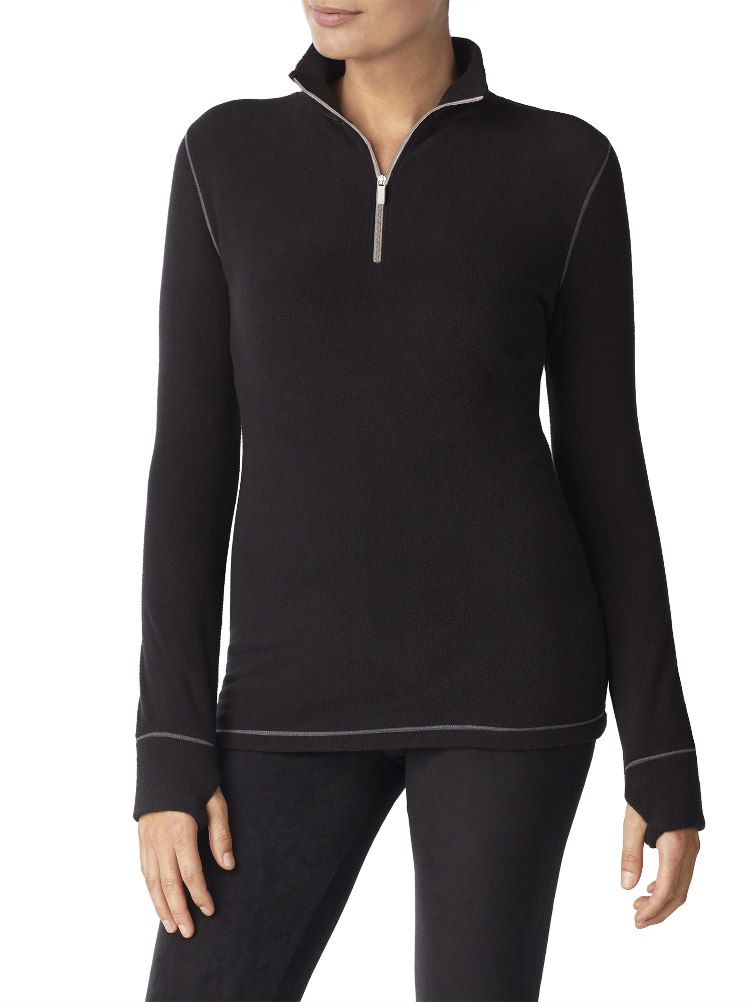 ClimateRight by Cuddl Duds Women's Stretch Fleece Base Layer Half Zip Thermal Top - image 1 of 4
