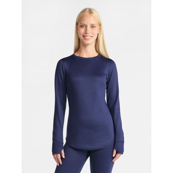 ClimateRight by Cuddl Duds Women's Thermal Guard Base Layer Crew Neck Top, Sizes XS to 4X