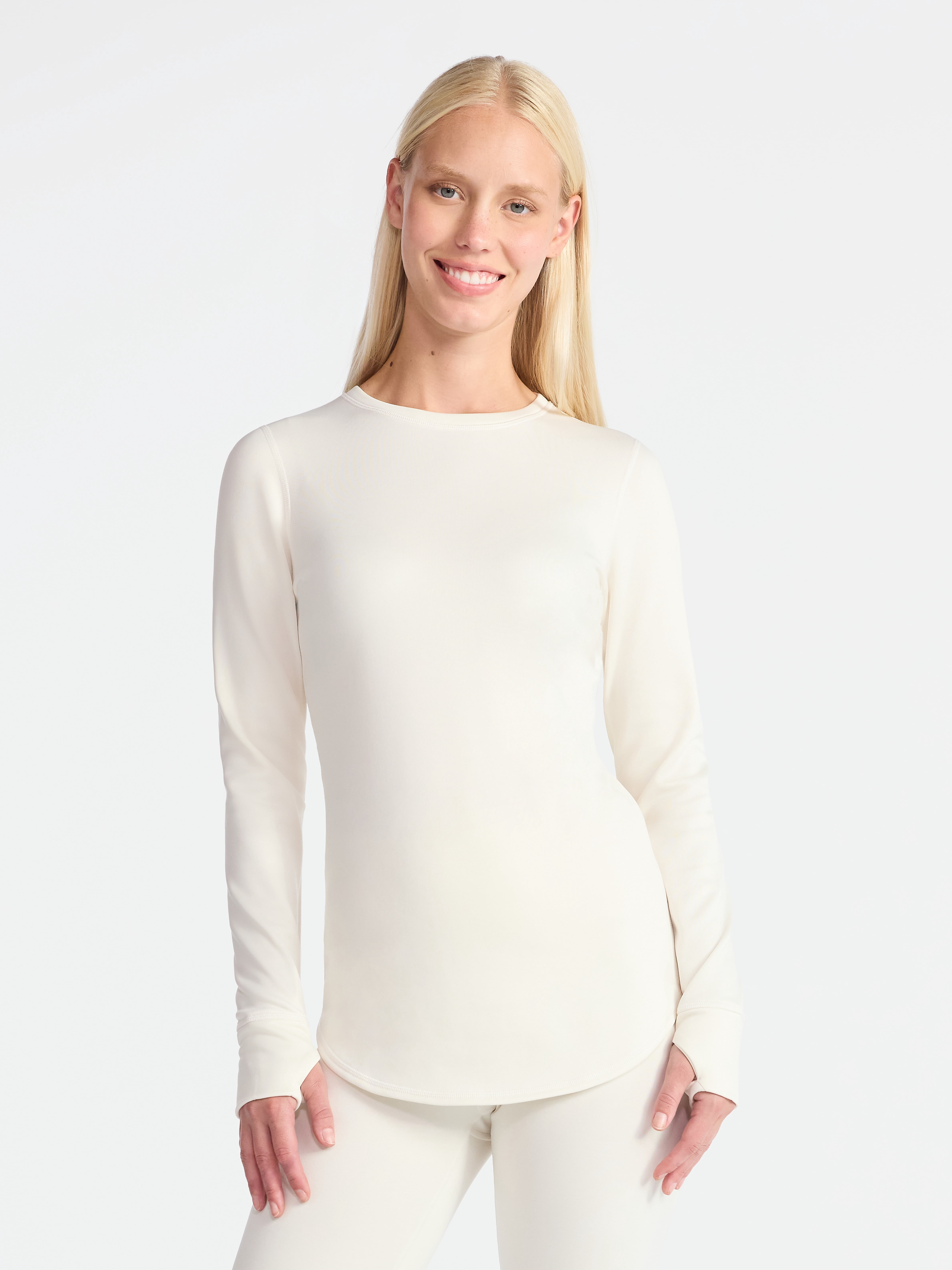 ClimateRight by Cuddl Duds Women's Warmer Thermal Guard Base Layer Crew Neck Base Layer Top, Sizes XS to 4X