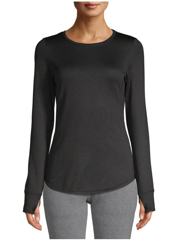 ClimateRight by Cuddl Duds Women's Thermal Guard Base Layer Crew Neck Top, Sizes XS to XXL