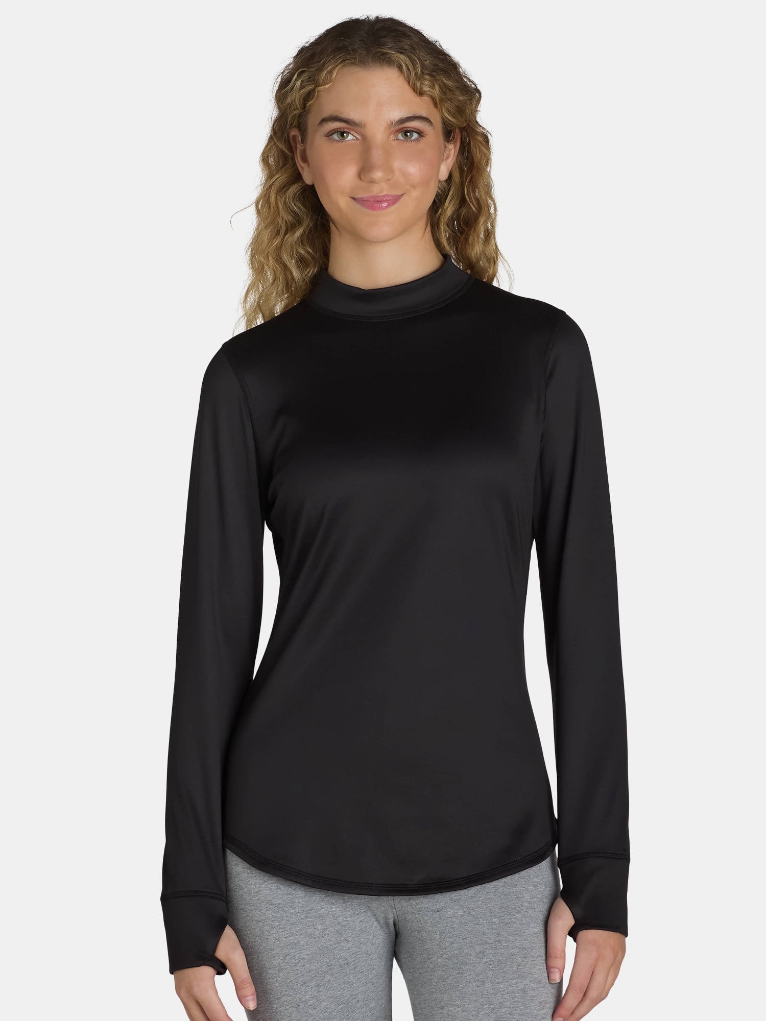 ClimateRight by Cuddl Duds Women's Thermal Mock Neck Top, AeroWarm