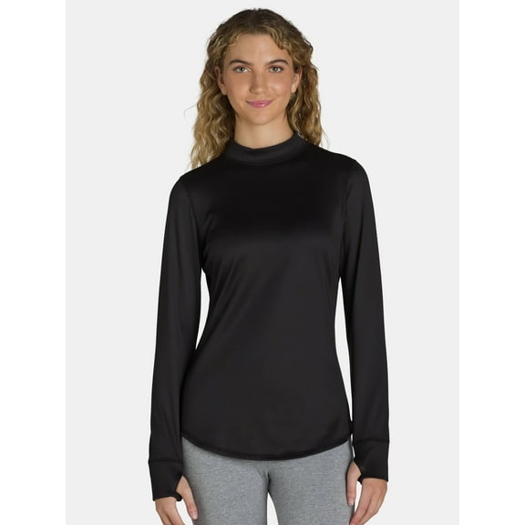 ClimateRight by Cuddl Duds Women's Thermal Guard Base Layer Mock Neck Top, Sizes XS to 4X