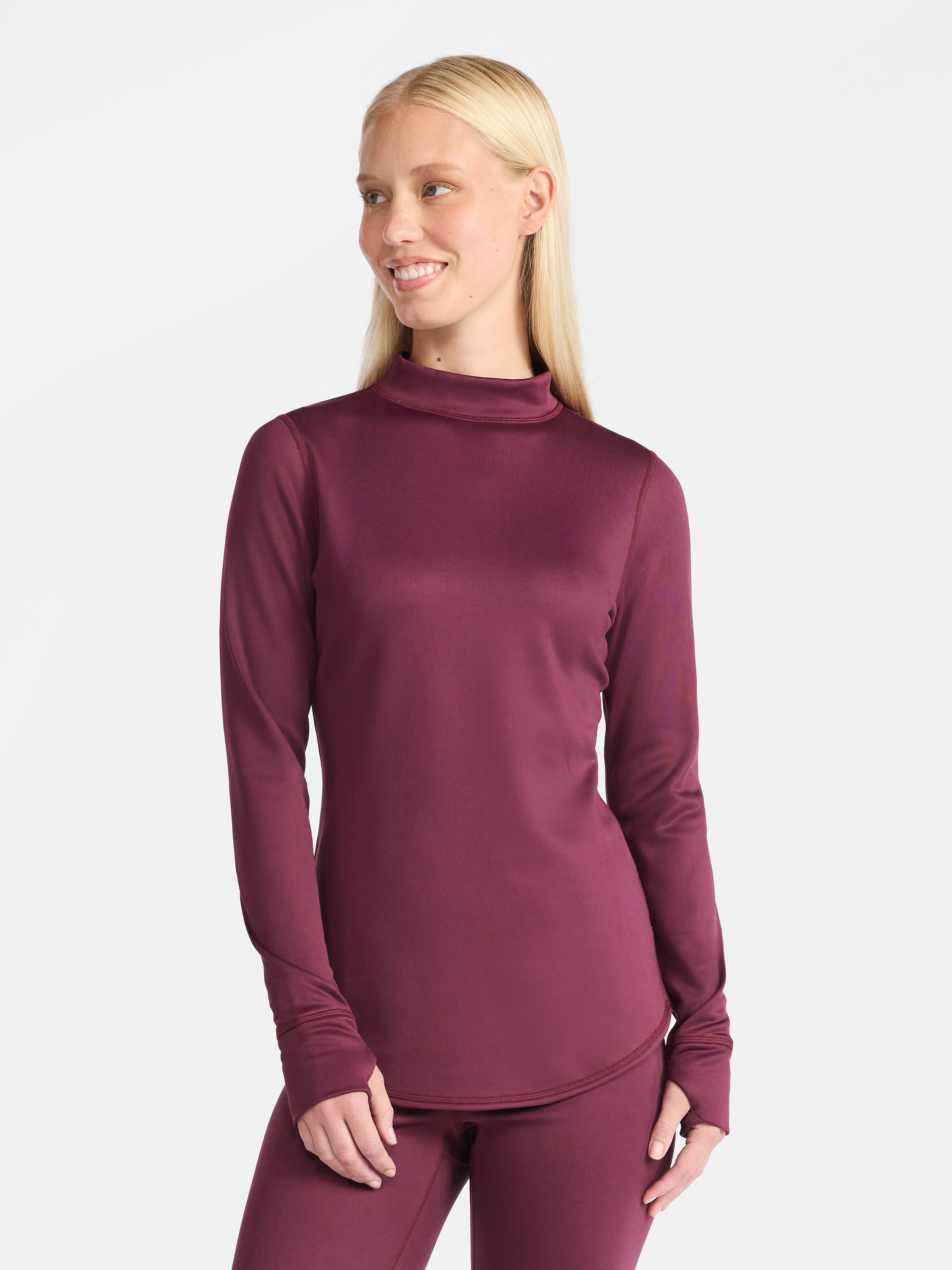 ClimateRight by Cuddl Duds Women's Thermal Mock Neck Top, AeroWarm